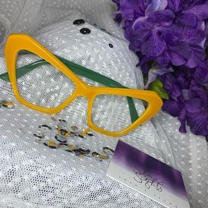 Cat Eye Yellow/Green Glasses